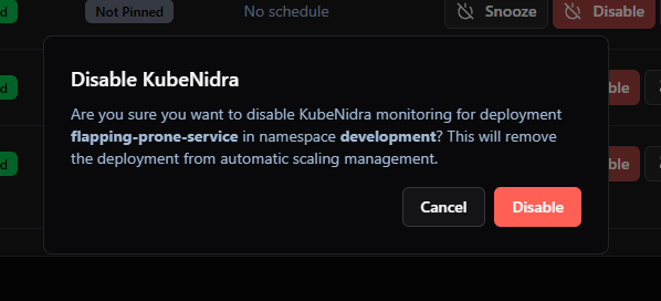 Disable KubeNidra