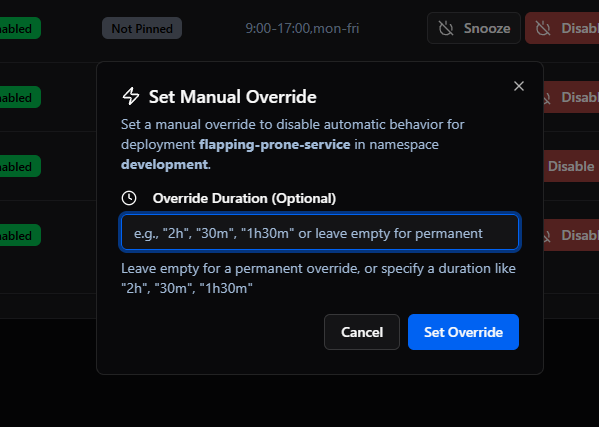 KubeNidra Manual Override